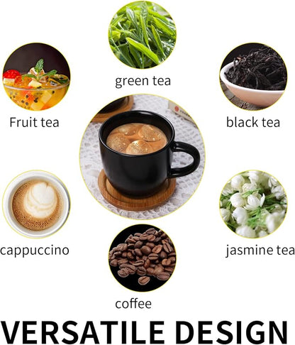 Hasense 4 OZ Espresso Cups and Saucers Set of 6, Demitasse Cups - Image 4