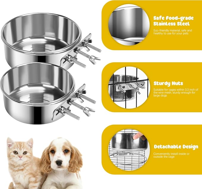 2 Pcs Medium Dog Food Water Bowl - Image 5