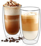 ComSaf 15oz Double Wall Glass Coffee Mugs, Insulated Latte Cups Set of 2 by ComSaf