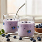 Icon Juice Glasses, 14oz Stemless Wine Drinking Juice Glass Cup for Valentine Party Supplies Gift(2 Pcs,Blueberry)