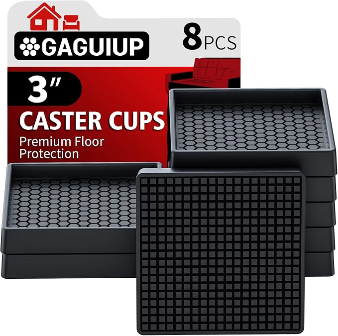 Non Slip Furniture Pads Square, Anti Skid Caster Cups, Anti Slip Furniture by GAGUIUP