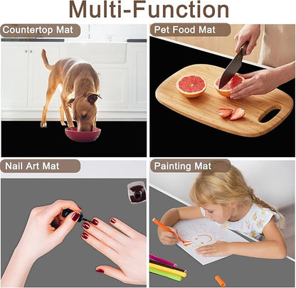 Silicone Mats for Kitchen Counter, 48"x32"(120cmx80cm) Large Heat Resistant Mat Kitchen Island Waterproof Countertop Protector Mat Nons-slip Extra Large Counter Mat, Semitransparent