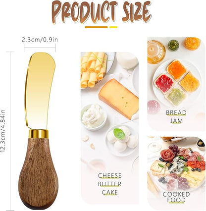 Gold Butter Spreader Knife Set of 4, Stainless Steel Blade - Image 2