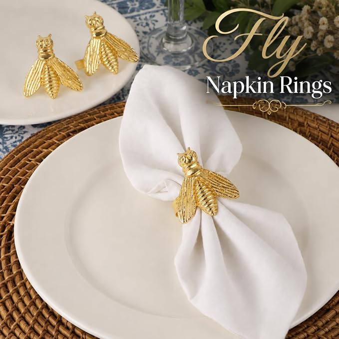 12 Pcs Decorative Fly Napkin Rings - Image 2