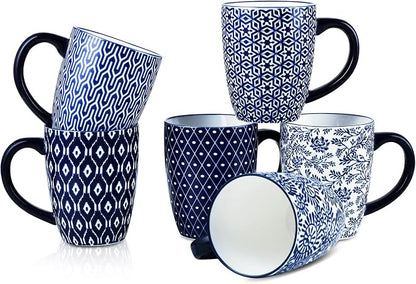 Selamica 16 oz Ceramic Coffee Mugs Set of 6, Ceramic Tea Cup by Selamica