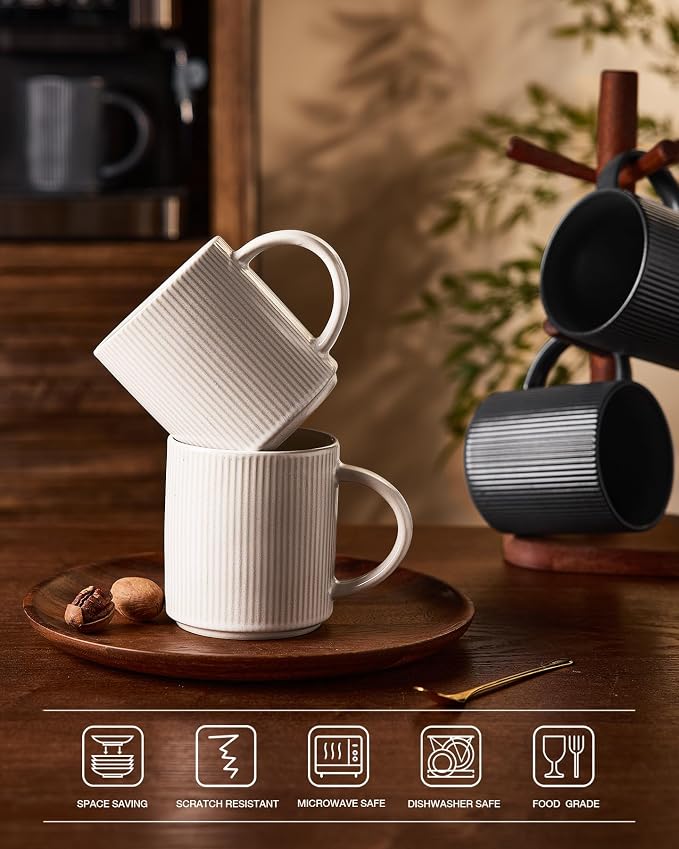 famiware Coffee Mug Set for 4, Star 16 oz Catering Mugs Cup Set - Image 7