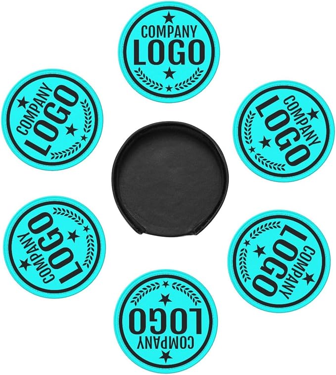 Custom Leather Coasters with Logo - Image 7