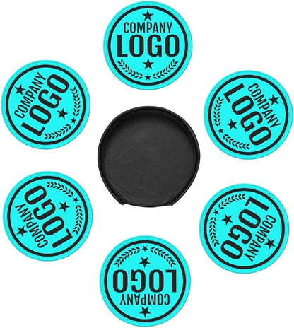 Custom Leather Coasters with Logo - Image 7