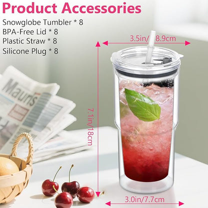 18 Oz 8 Pack Acrylic Snowglobe Tumbler - Image 2
