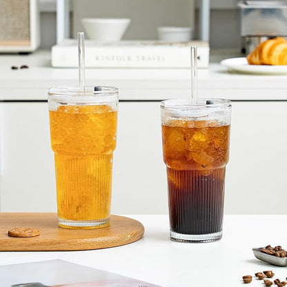 SoulTimes 20oz Wave Ribbed & Wavy Glass Tumbler - Image 6