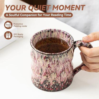 Unique Reactive Glaze Ceramic Coffee Mug - 15 oz Large Coffee Cup - Image 4