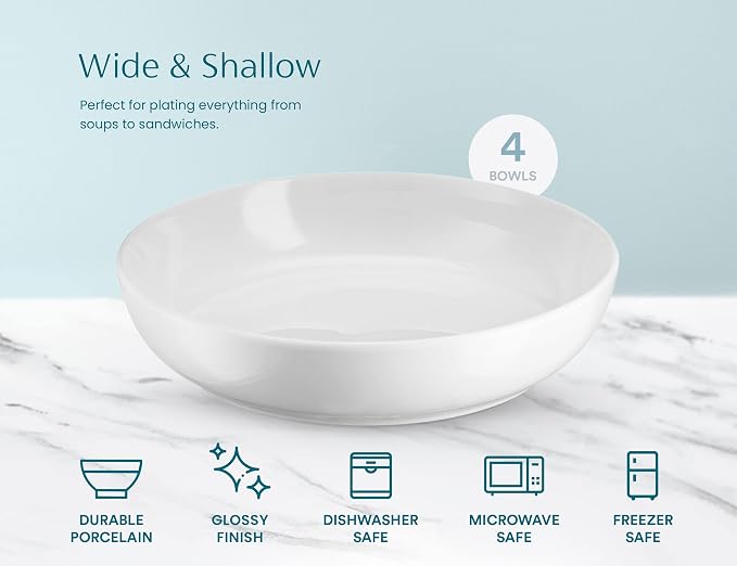 KooK Pasta Bowl, Salad Bowls, Serving Bowls, Large Capacity, Microwave & - Image 7