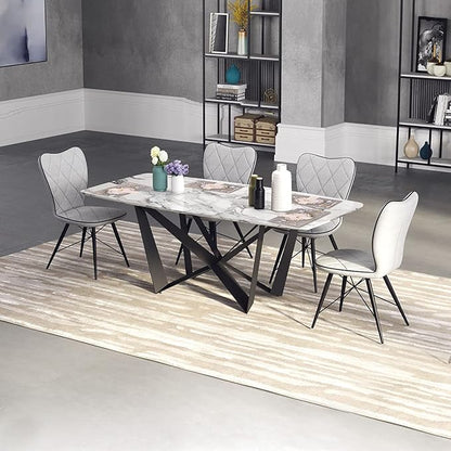 Placemats for Dining Table Set of 4,Design-Classic Faux Leather Eco-Friendly Place Mats,Waterproof&Stain Resistant Table Mats,Washable,Heat-Resistant,Non-Slip for Dining Table Decor (Grey,4)