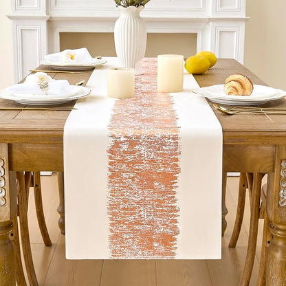 Metallic Style Rose Gold Table Runner, Table Runners 60 Inches Long | Cotton by Aiimart