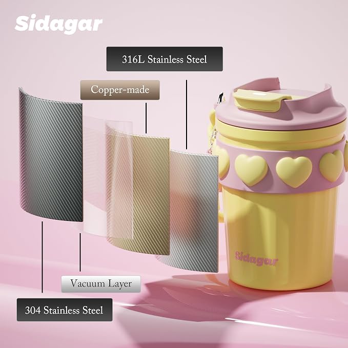 SDGA+ 12 oz Travel Coffee Mug Spill Proof Leak Proof, Stainless Steel Thermal - Image 8