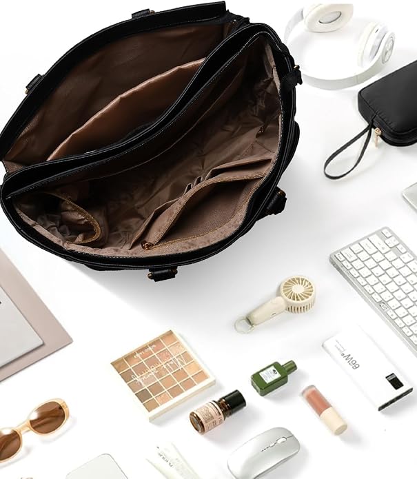 Laptop Tote Bag for Women, Leather Work Tote - Image 3