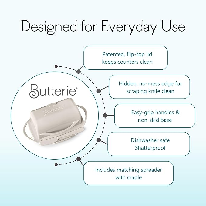 Flip Top Butter Dish with Attached Lid & Matching Knife - Image 6
