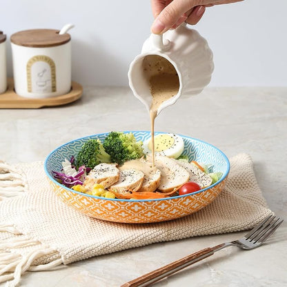 Selamica Ceramic Pasta Bowls Set 34 OZ, Large Salad & Dinner Bowls 8.6 Inch - Image 5