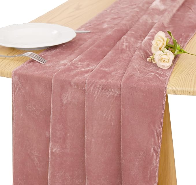 Velvet Table Runner 20 x 120 Inches 10ft Luxurious Thick Soft Velvet by JALANCY