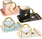 Handbag Coffee Mug Set, Four 10 oz Ceramic Cups by Fovima
