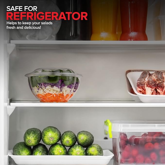 Stock Your Home 32oz Clear Plastic Salad Bowls - Image 7