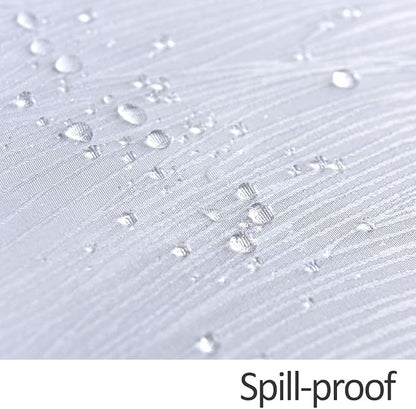 maxmill Jacquard Table Cloth Swirl Design Water Proof Wrinkle Free Heavy Weight Soft Tablecloth Decorative Fabric Table Cover for Outdoor and Indoor Use Square 70 x 70 Inch White