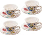 Ceramic Tea Cups Coffee Cup and Saucers Set of 4 by Jomop