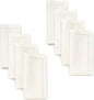 D'Moksha Homes Ivory Linen Napkins Set of 8 - Classic Hemstitch 100% Pure Linen Hemstitch Dinner Napkins 20 x 20 Inch for Valentines, Spring, Easter - Handcrafted and Machine Washable