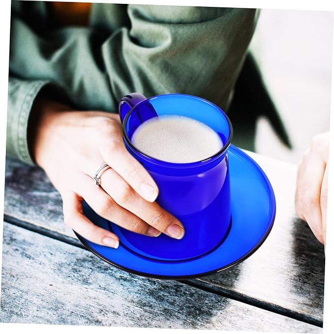 Mikinona Chic Heat-resistant Glass Tea Cup and Saucer Set Retro Colorful Design - Image 7