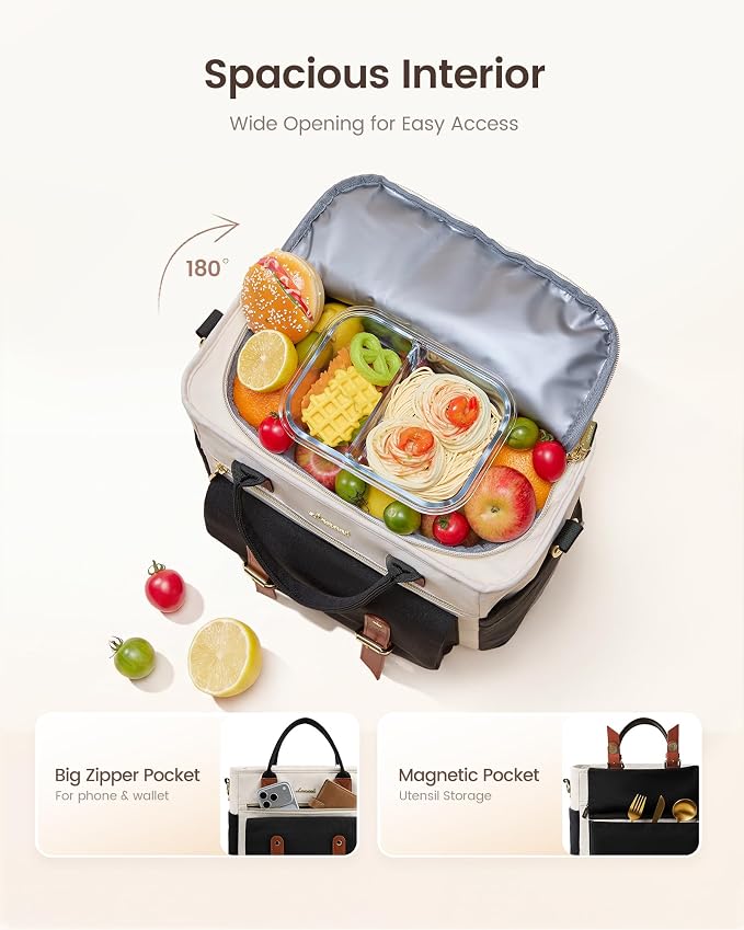 LOVEVOOK Insulated Lunch Bag Women, 21L X-Large Family Lunch Box Lunch Tote | - Image 2