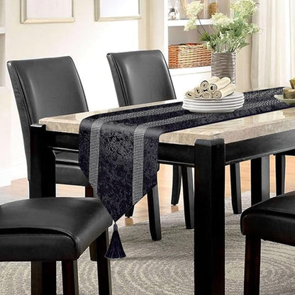 Elegant Sequin Rhinestone Black Table Runner, Ombre Velvet, Modern Style - Image 6