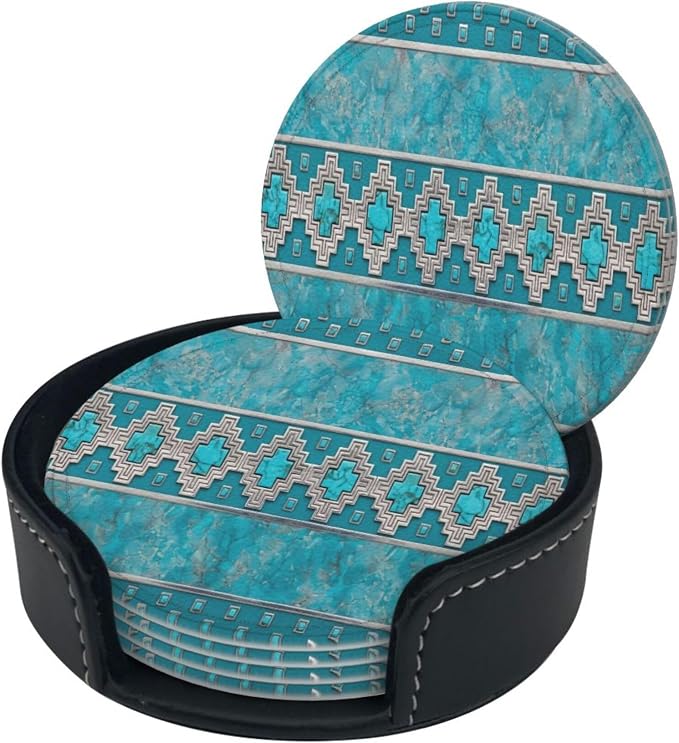 6 Pcs Silver Santa Southwest Turquoise Arizona Desert Western Lodge Leather - Image 3
