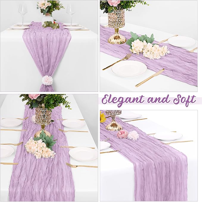 16 Pack Lavender Cheesecloth Table Runners 20x120 Inch Gauze Table Runner - Image 4