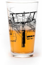 Black Lantern Ski Lift Pint Glass Single 16oz Beer Glass for Skiers & Snowy Mountain Lovers | Nature-Inspired Drinkware