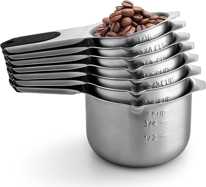 Spring Chef Magnetic Stainless Steel Measuring Cups Set of 7 Patented Black | - Image 9