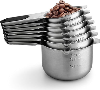 Spring Chef Magnetic Stainless Steel Measuring Cups Set of 7 Patented Black | - Image 9