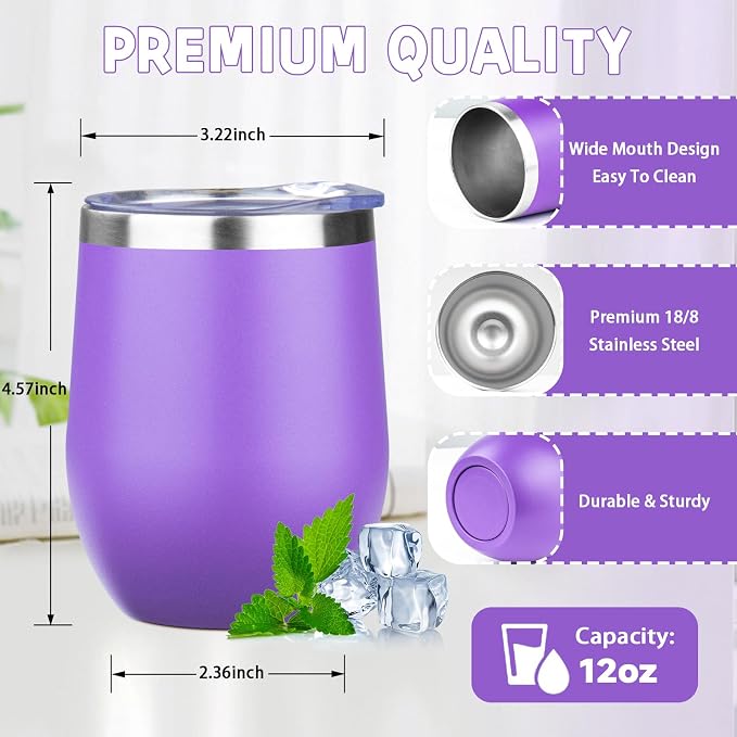 12oz/6 Pack Stainless Steel Wine Tumbler - Image 2