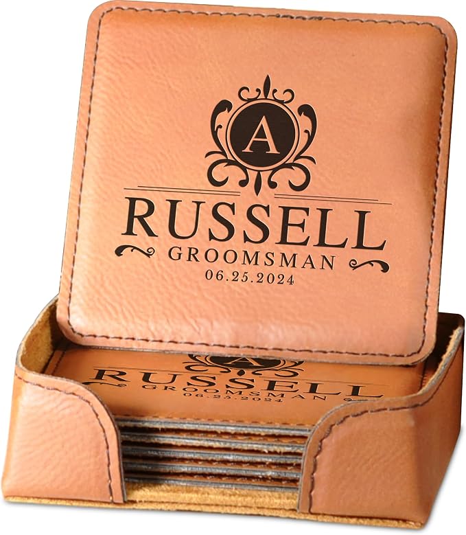 Personalized Groomsmen Coaster Gifts by OnTheRox