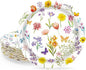 40 Pcs Spring Floral Paper Plates | 7 Inch Assorted Wildflower Disposable by Unknown