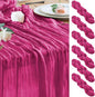 Cheesecloth Table Runner Fushia 10FT Boho Gauze Runner, 6 Pack | 120 Inch by Wokceer