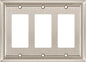 Henne Bery Sunken Pearls Heavy Duty Decorative Wall Plate Switch Plate Outlet Cover (Triple Decorator, Satin Nickel)