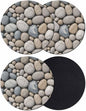 Coasters Set of 4, Pebble Stone Round Drink Coasters by Unknown