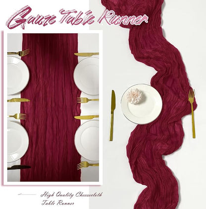 15 Pack Burgundy Cheesecloth Table Runner 17 x 108 inch Cheese Cloth Table - Image 6