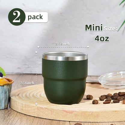 CHLJAR Espresso Cups, 4oz Insulated Espresso Cup Set of 2, Espresso Shot Cups - Image 2