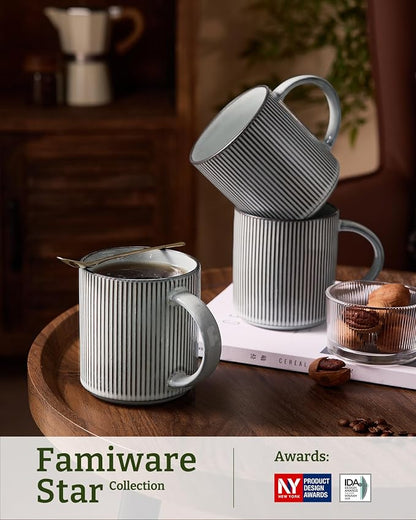 famiware Coffee Mug Set for 4, Star 16 oz Catering Mugs Cup Set - Image 3