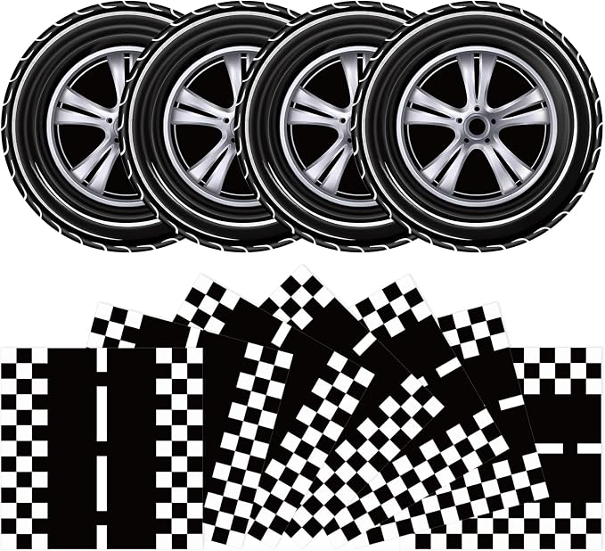 40 Pcs Race Car Plates and Napkins Tableware Set Party Supplies | Race Car by KFJBPB