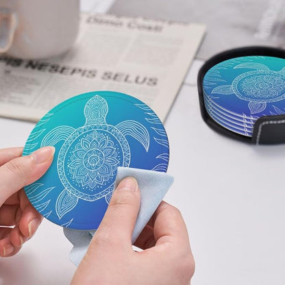 6 Pcs Leather Coasters for Drinks - Image 6