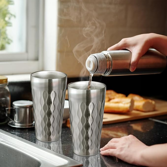 Foraineam Double Layer Vacuum Insulated Stainless Steel Cups 16 oz Drinking - Image 2