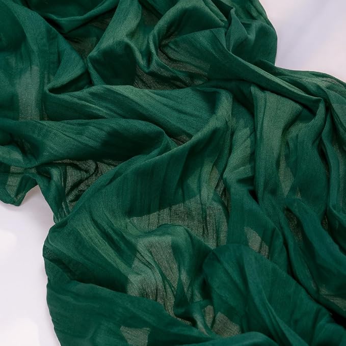 3 Pack Emerald Green Cheesecloth Table Runner 10ft Sheer Gauze Decor | - Image 5