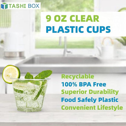 TashiBox 9 oz Crystal Clear Plastic Cups - Image 2